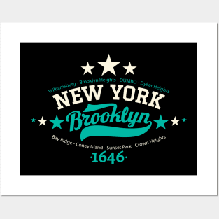 New York Brooklyn - Brooklyn Schriftzug - Brooklyn  Logo Posters and Art